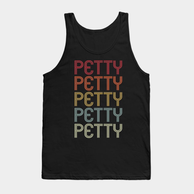 Retro Petty Wordmark Repeat - Vintage Style Tank Top by Realistic Flamingo